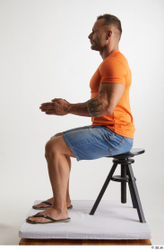 Man White Muscular Male Studio Poses